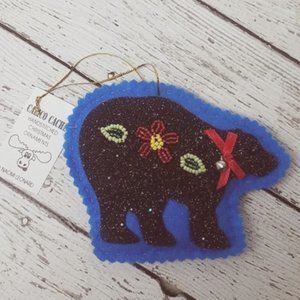 Alaskan Sparkly silhouette Bear ornament